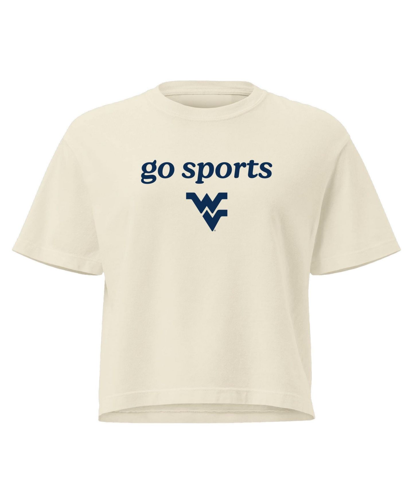 Женская футболка Image One Comfort Colors Cream West Virginia Mountaineers Go Sports Cropped — фото 1