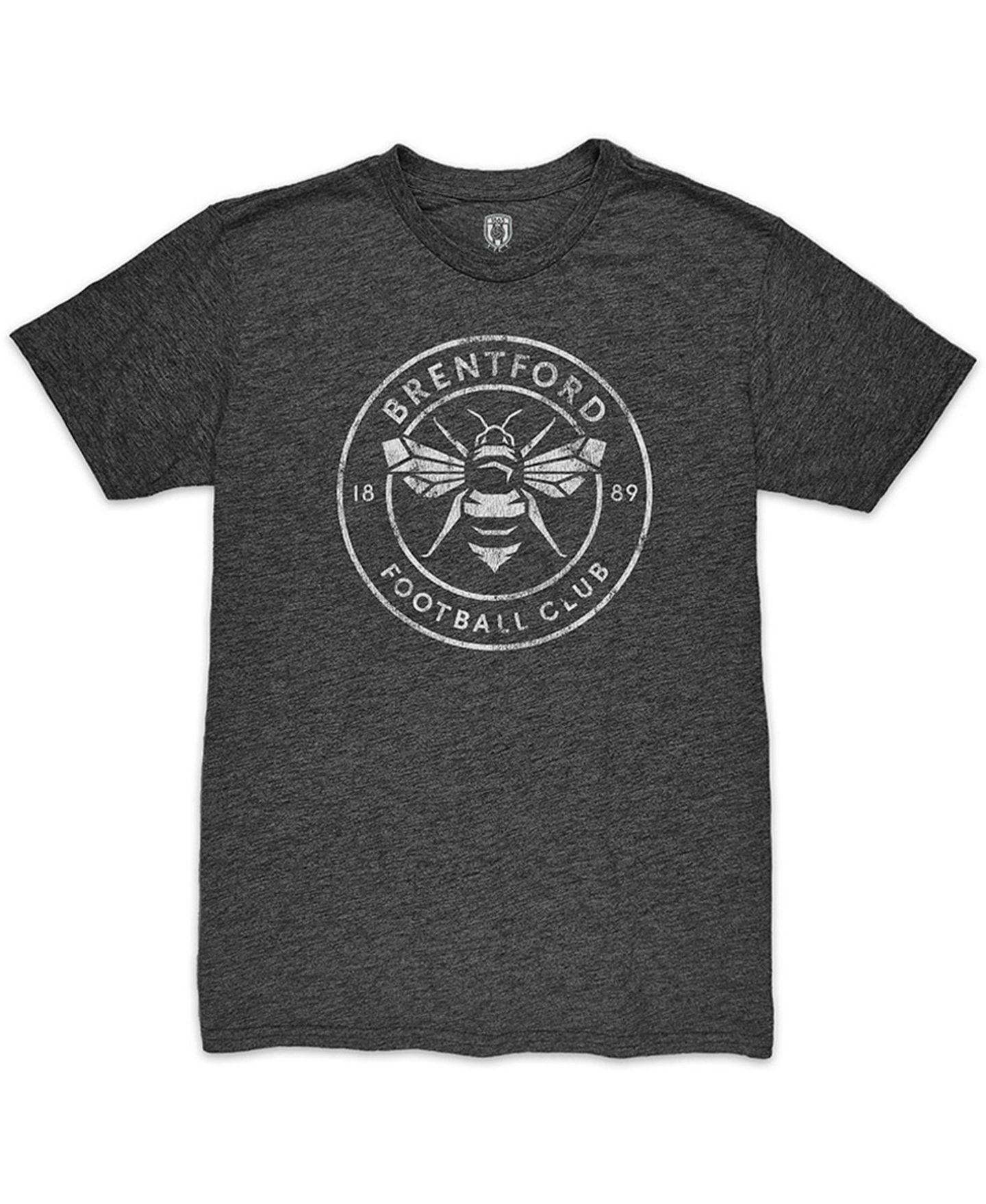 Мужская футболка 1863FC Heather Black Brentford FC Mono Crest Mock Twist Tri-Blend — фото 2