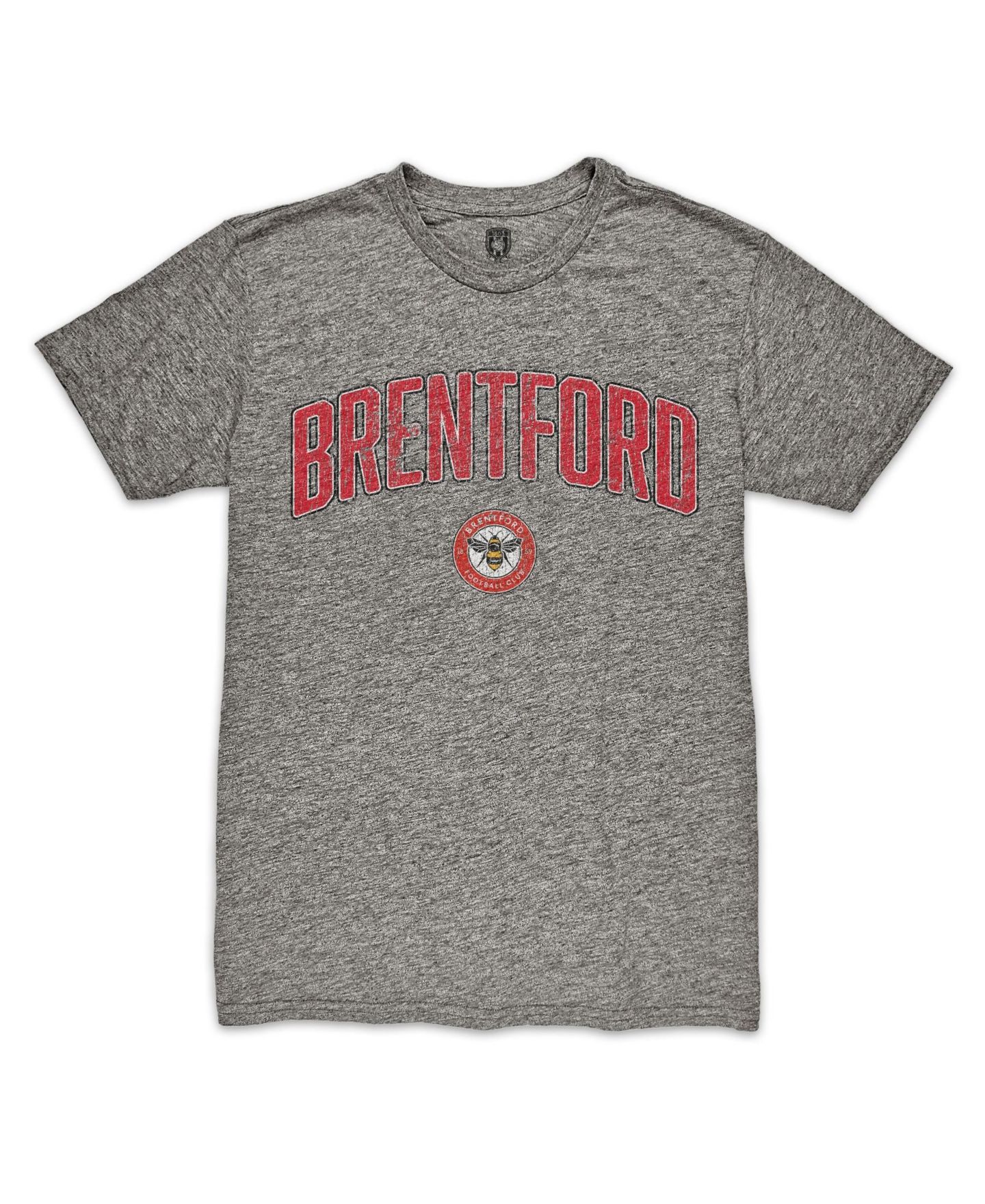 Мужская футболка 1863FC Heather Gray Brentford FC Wordmark Vintage Tri-Blend — фото 1
