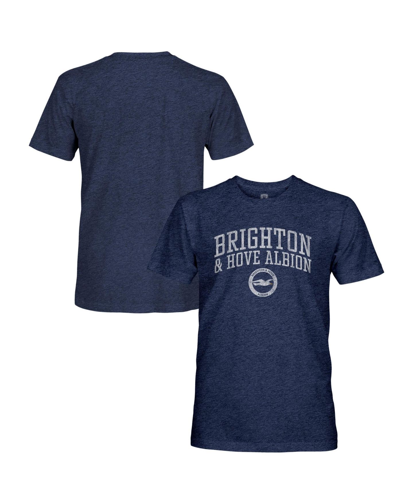 Мужская футболка 1863FC Navy Brighton and Hove Albion Athletic Wordmark Vintage Tri-Blend — фото 1
