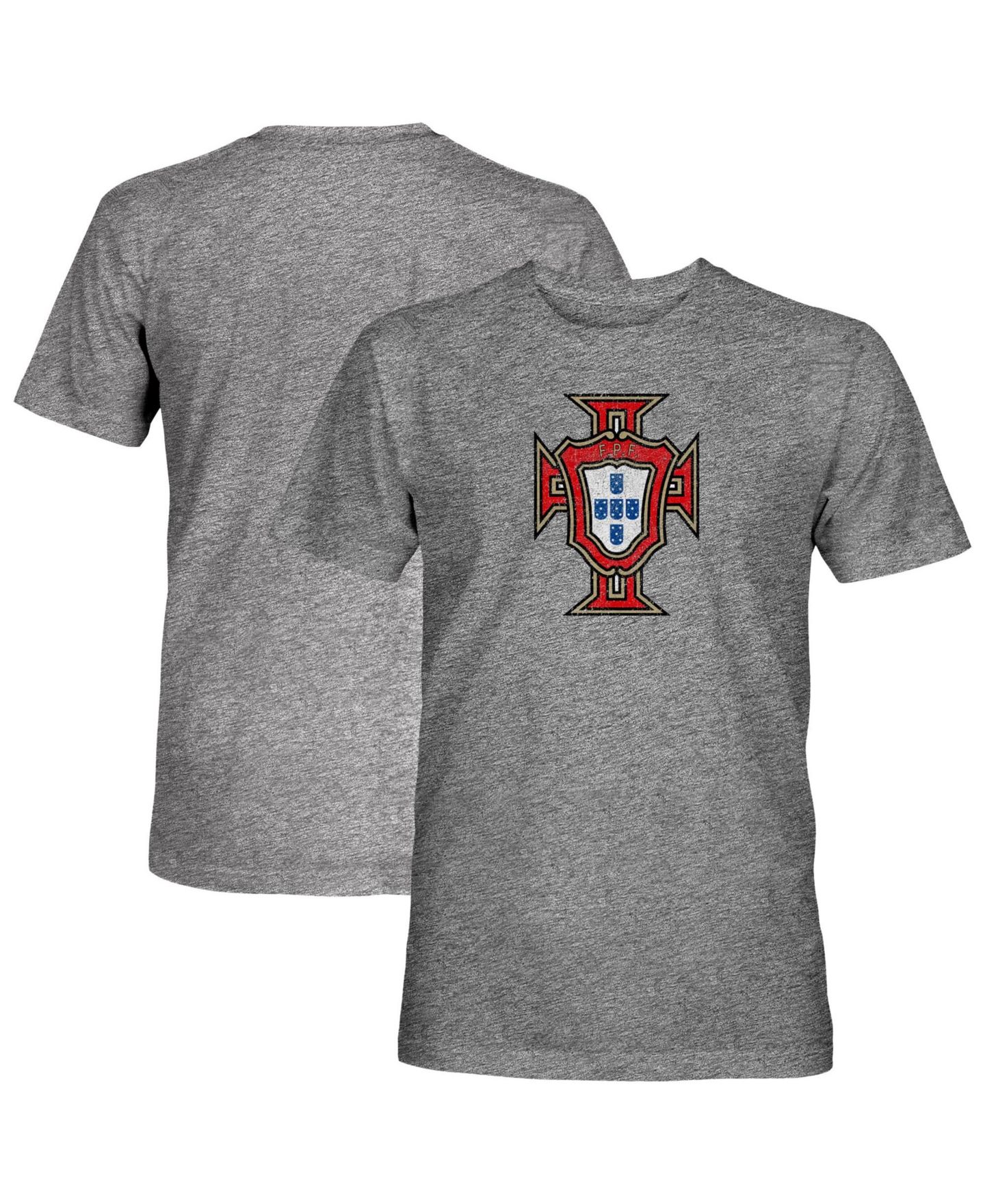 Мужская футболка 1863FC Gray Portugal National Team Color Badge Vintage Tri-Blend — фото 1