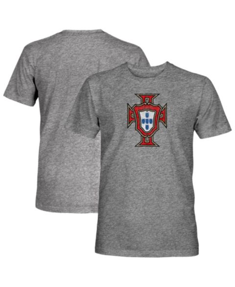 Мужская футболка 1863FC Gray Portugal National Team Color Badge Vintage Tri-Blend