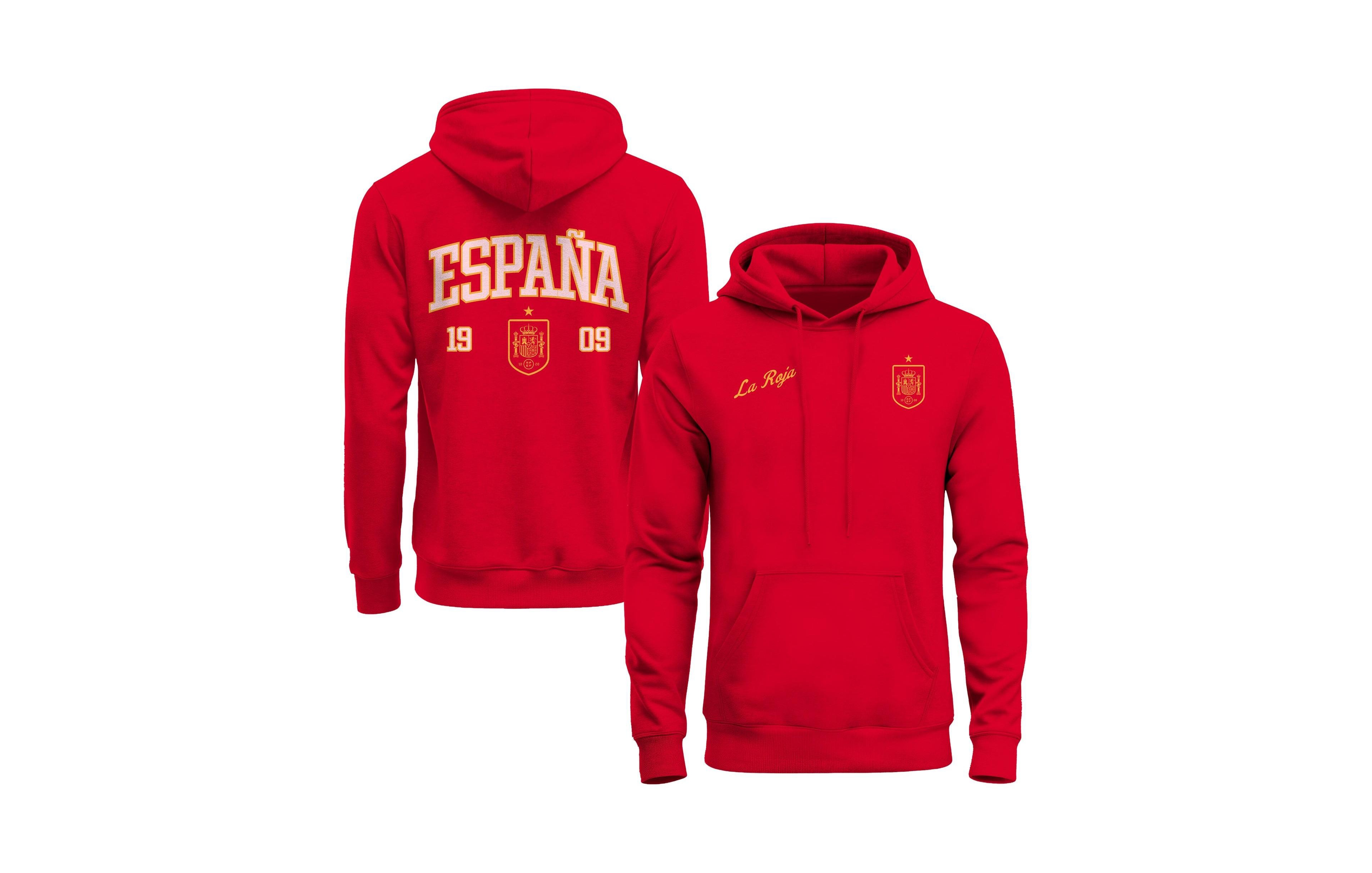 1863FC Men's Red Spain National Team Athletic Wordmark Hoodie