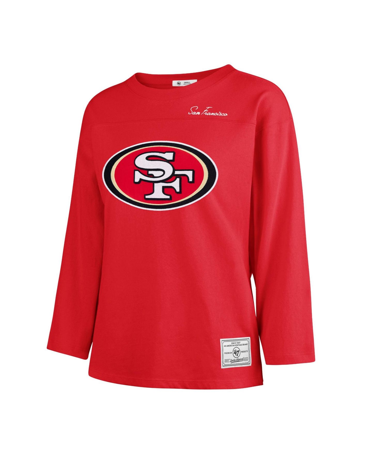 Женская футболка '47 Brand Scarlet San Francisco 49ers Game Nod Timeless Long-Sleeve — фото 2