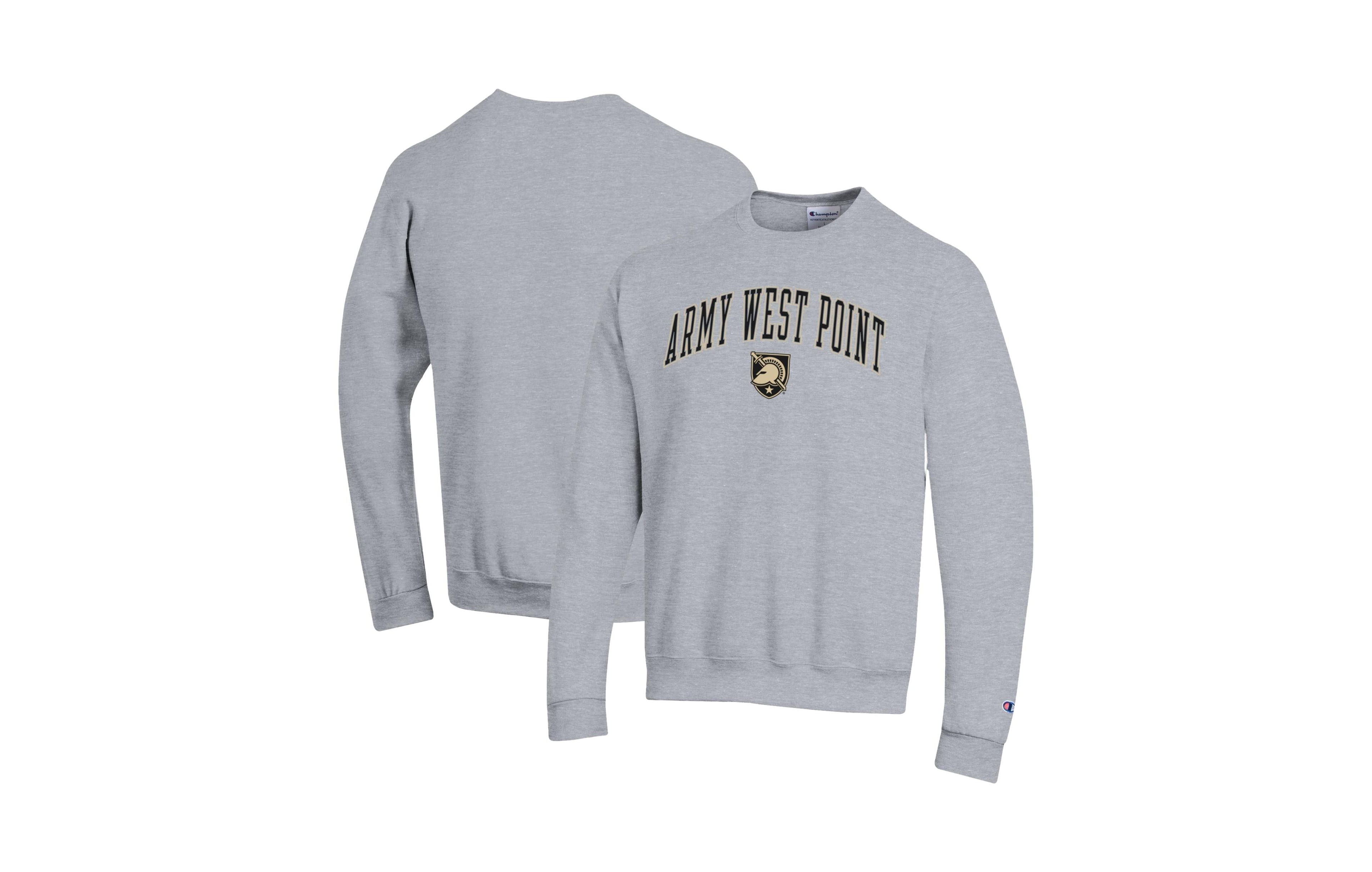 Champion Men's Heather Gray Army Black Knights Basic Arch Fleece Pullover Sweatshirt