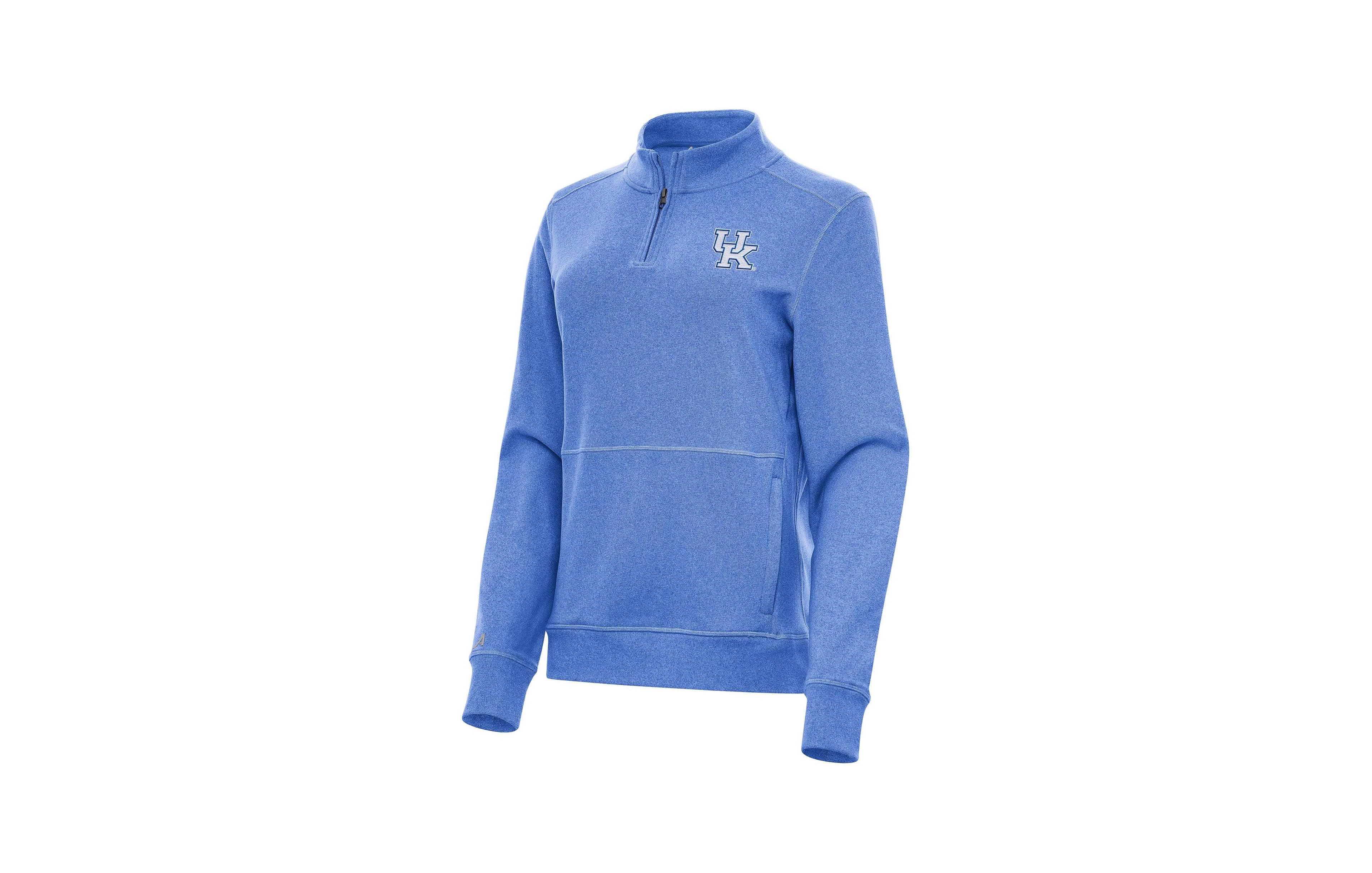 Antigua Women's Heather Royal Kentucky Wildcats Crush Quarter-Zip Fleece Sweatshirt