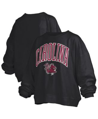 Women's Black South Carolina Gamecocks Oversized Janise Arch Over Logo Fleece Sweatshirt