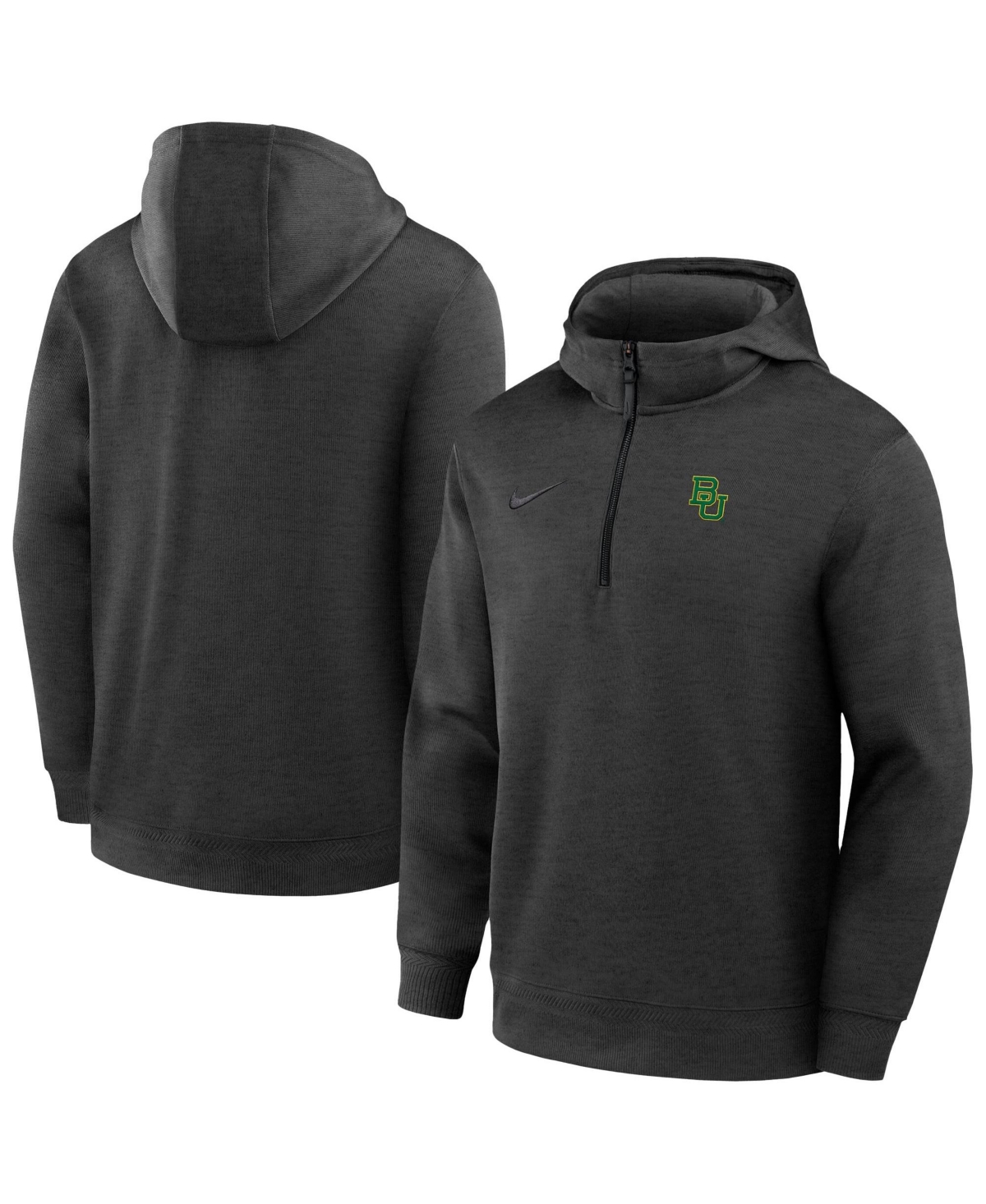 Nike Men's Black Baylor Bears Coaches Dri-fit Half-Zip Hoodie - Black