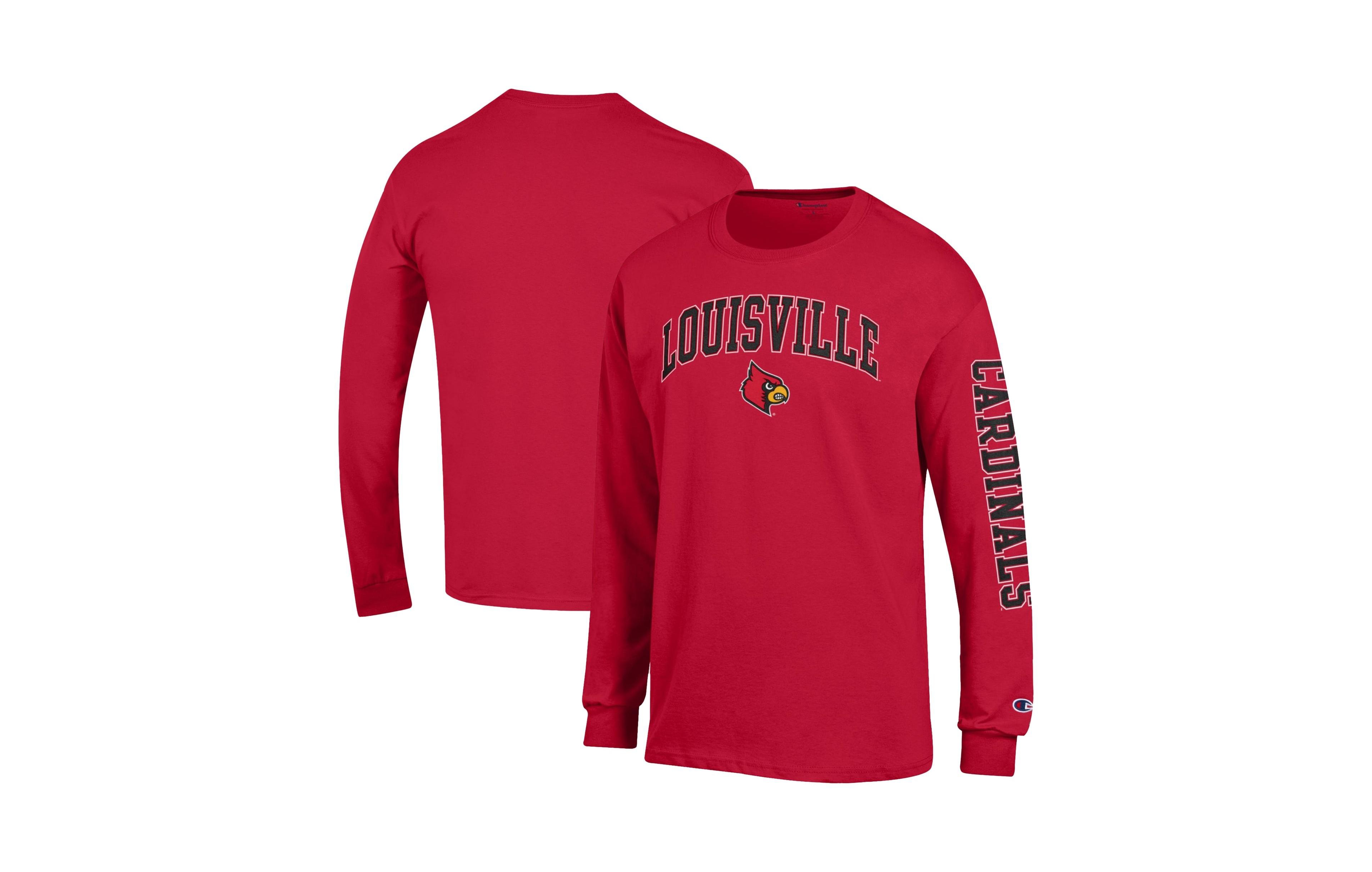 Champion Men's Red Louisville Cardinals Arch Over Logo 2-Hit Long-Sleeve T-Shirt