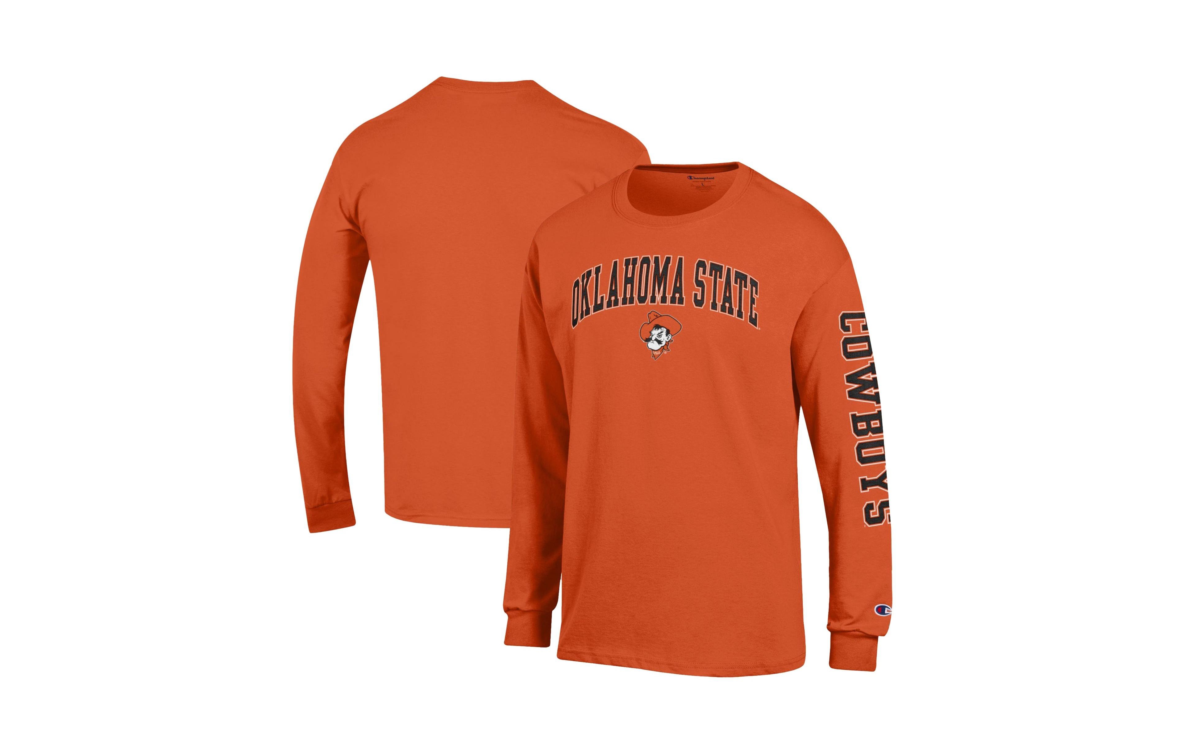 Champion Men's Orange Oklahoma State Cowboys Arch Over Logo 2-Hit Long-Sleeve T-Shirt