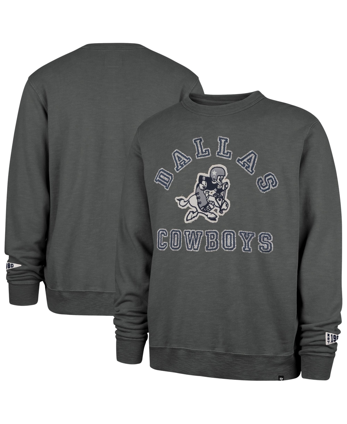 '47 Brand Men's Charcoal Dallas Cowboys Calderwood Well Worn French Terry Sweatshirt - Charcoal