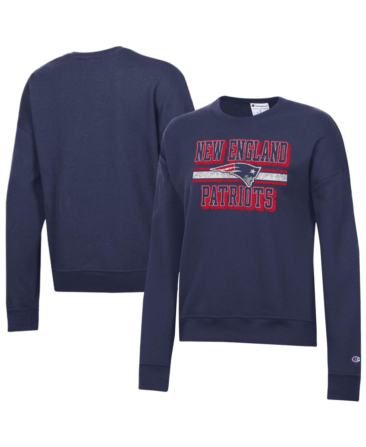 Champion Women's Navy New England Patriots Powerblend Fleece Sweatshirt - Navy