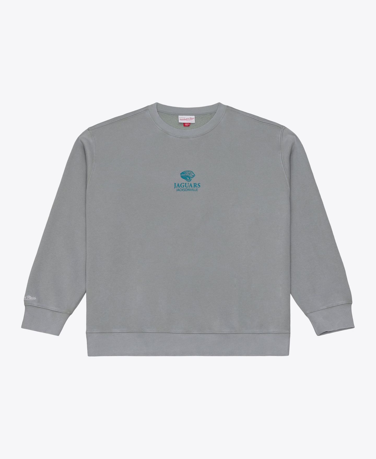 Мужская толстовка Mitchell & Ness Gray Jacksonville Jaguars Core Essentials Micro Logo Fleece — фото 1