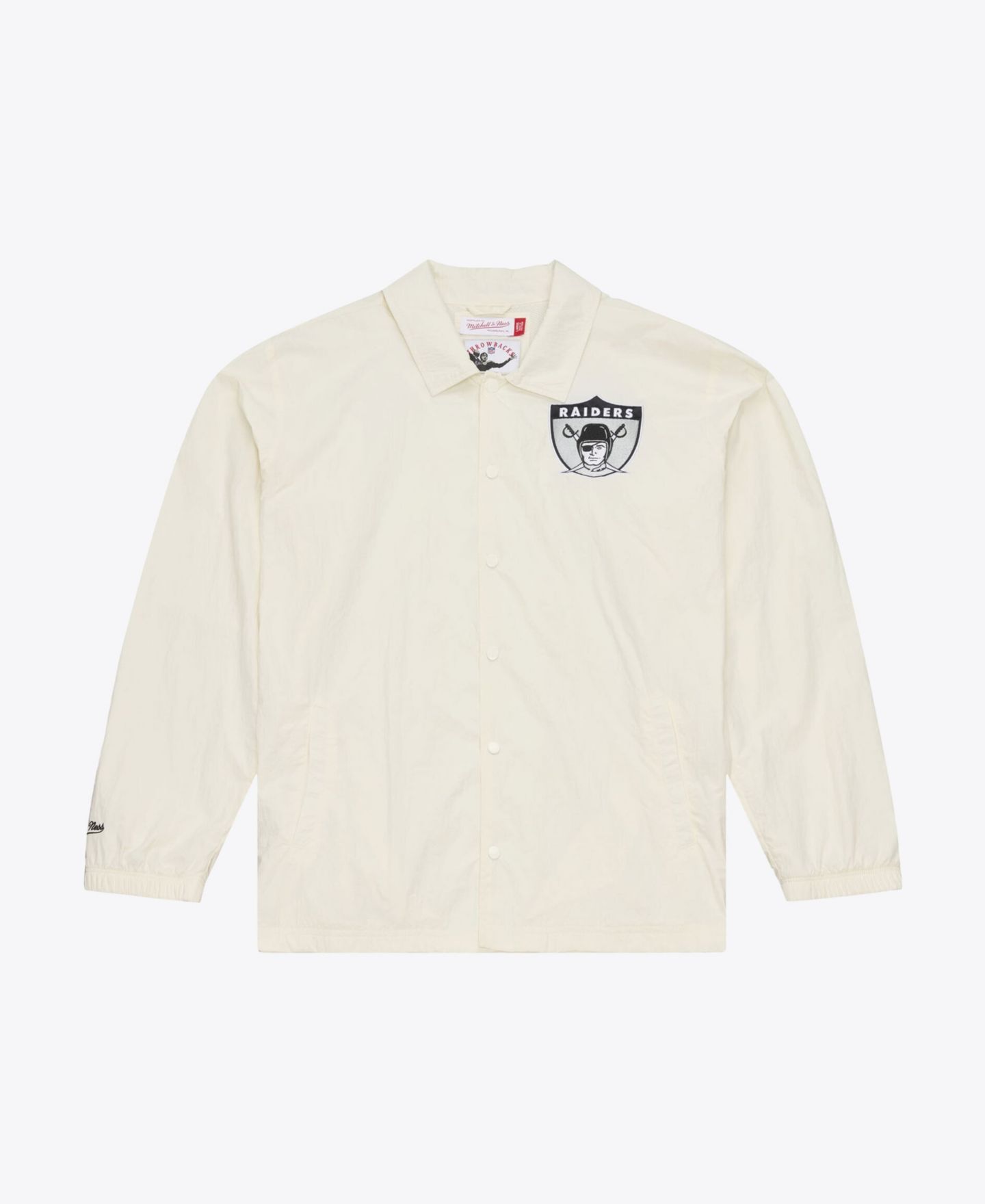 Мужская куртка Mitchell & Ness Cream Las Vegas Raiders Retro Roots Coaches — фото 2