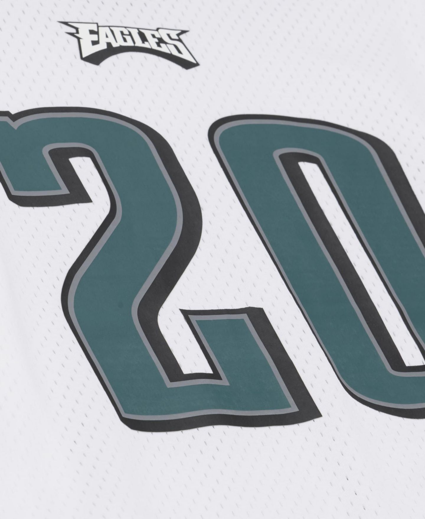 Мужской топ Mitchell & Ness Brian Dawkins White Philadelphia Eagles Retired Player Name & Number Mesh — фото 5