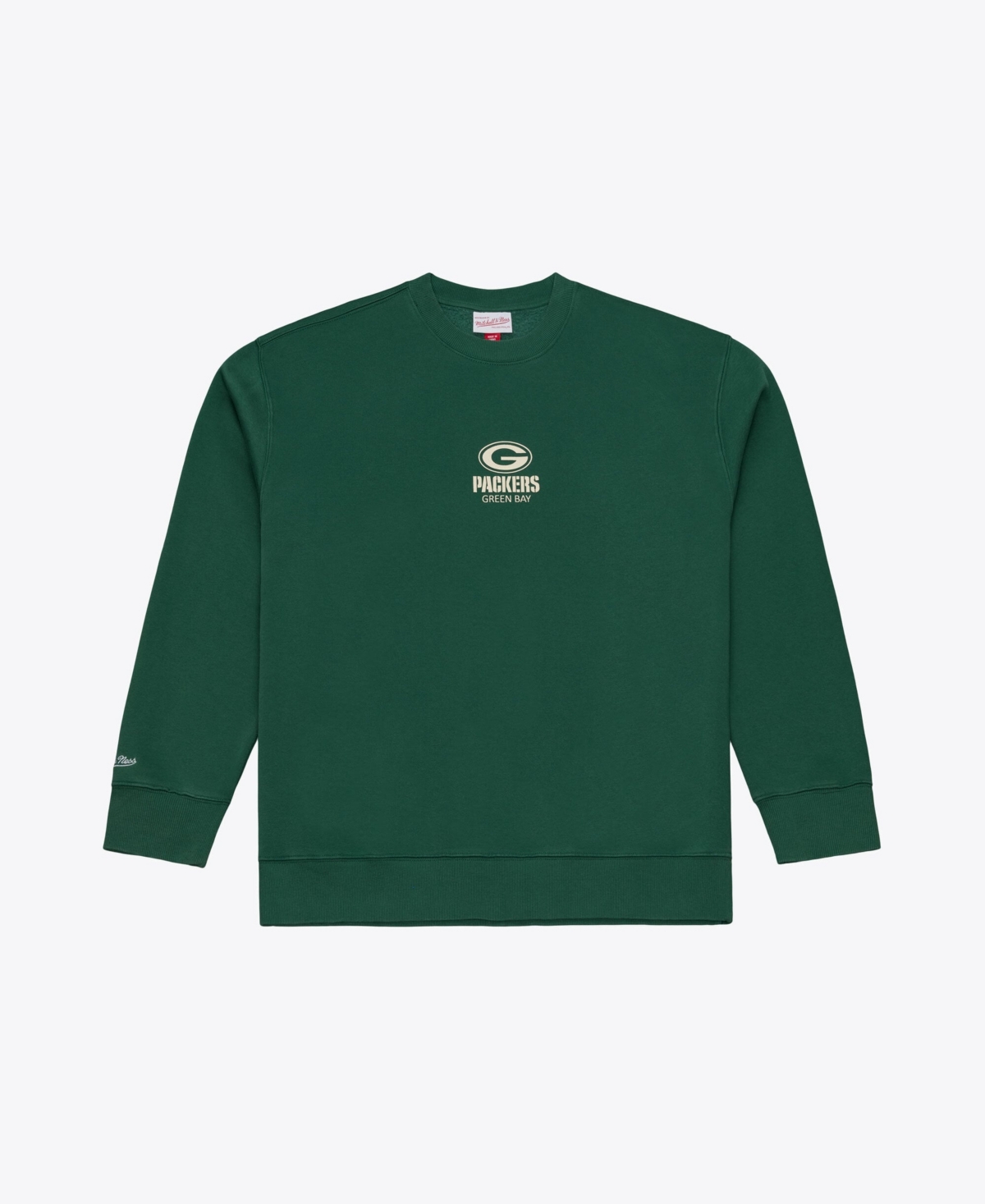 Mitchell & Ness Men's Dark Green Bay Packers Core Essentials Micro Logo Fleece Sweatshirt - Dark Green