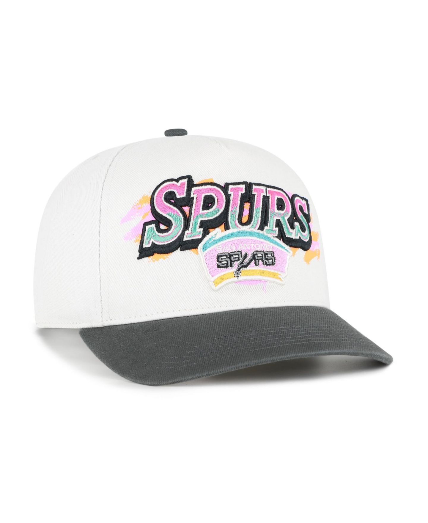 Мужская кепка '47 Brand Cream/Black San Antonio Spurs City Paint Hitch Adjustable Hat — фото 2