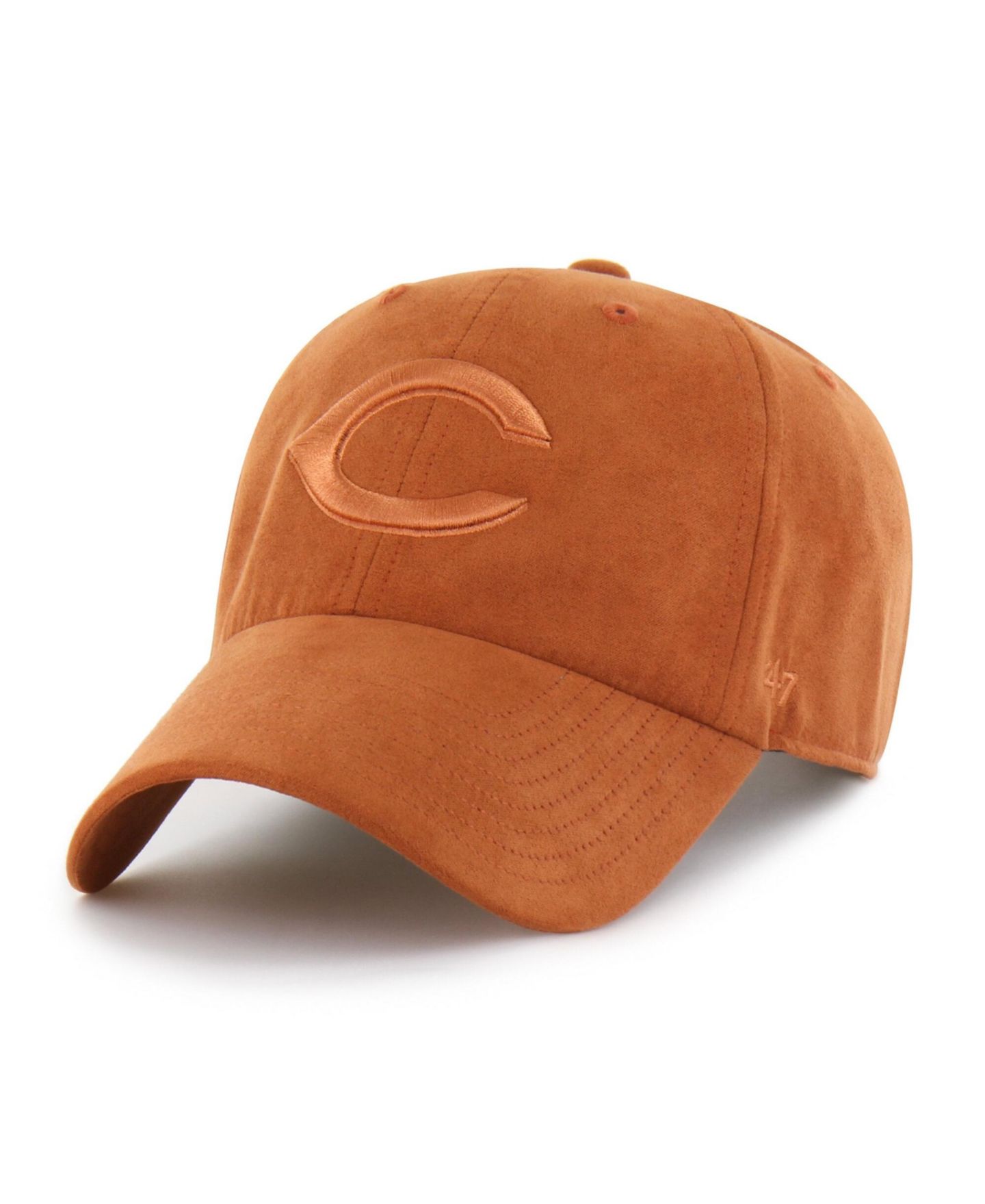 Головной убор '47 Brand Orange Cincinnati Reds Fall Feelings Ballpark Suede Clean Up Hat — фото 1