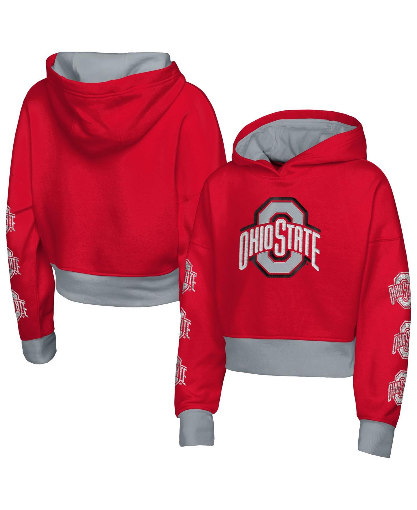 Худи Outerstuff Scarlet Ohio State Buckeyes Fair Catch Poly Fleece для девочек — фото 1