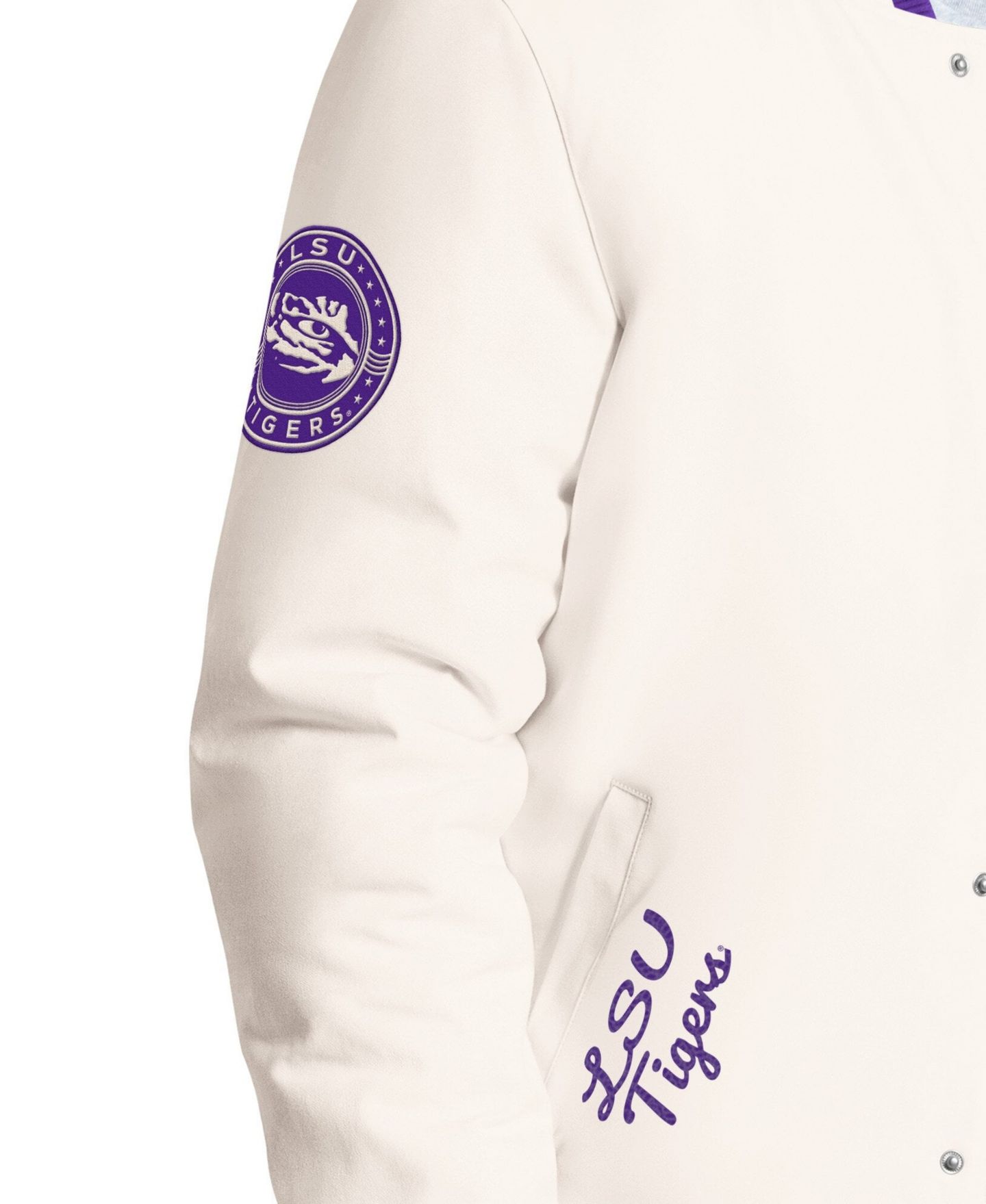 Мужская куртка Starter White LSU Tigers Spectator Varsity Full Snap — фото 4