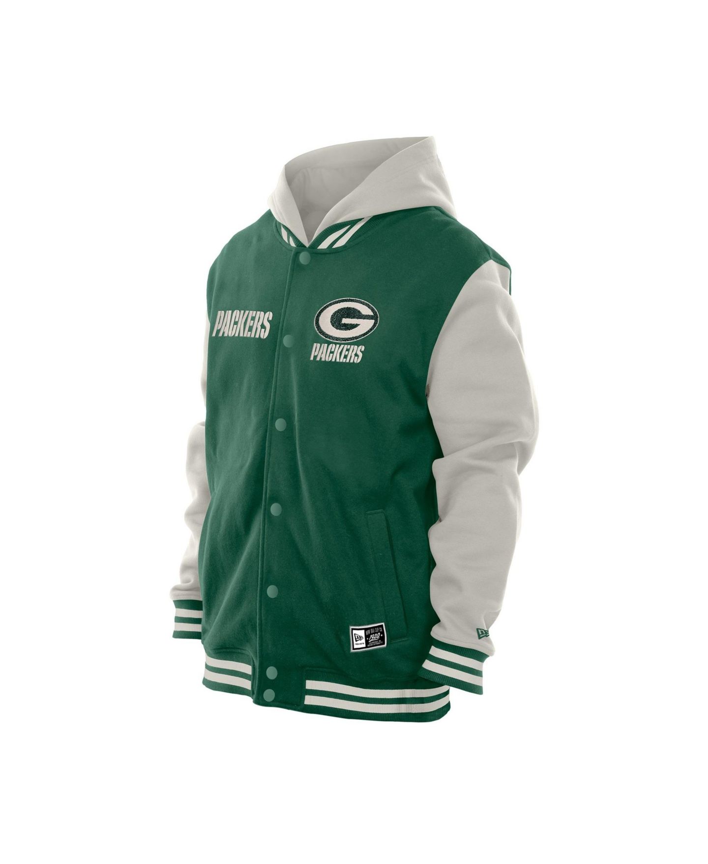 Мужская куртка New Era Green/Gray Green Bay Packers Full-Snap Fleece Hooded — фото 3