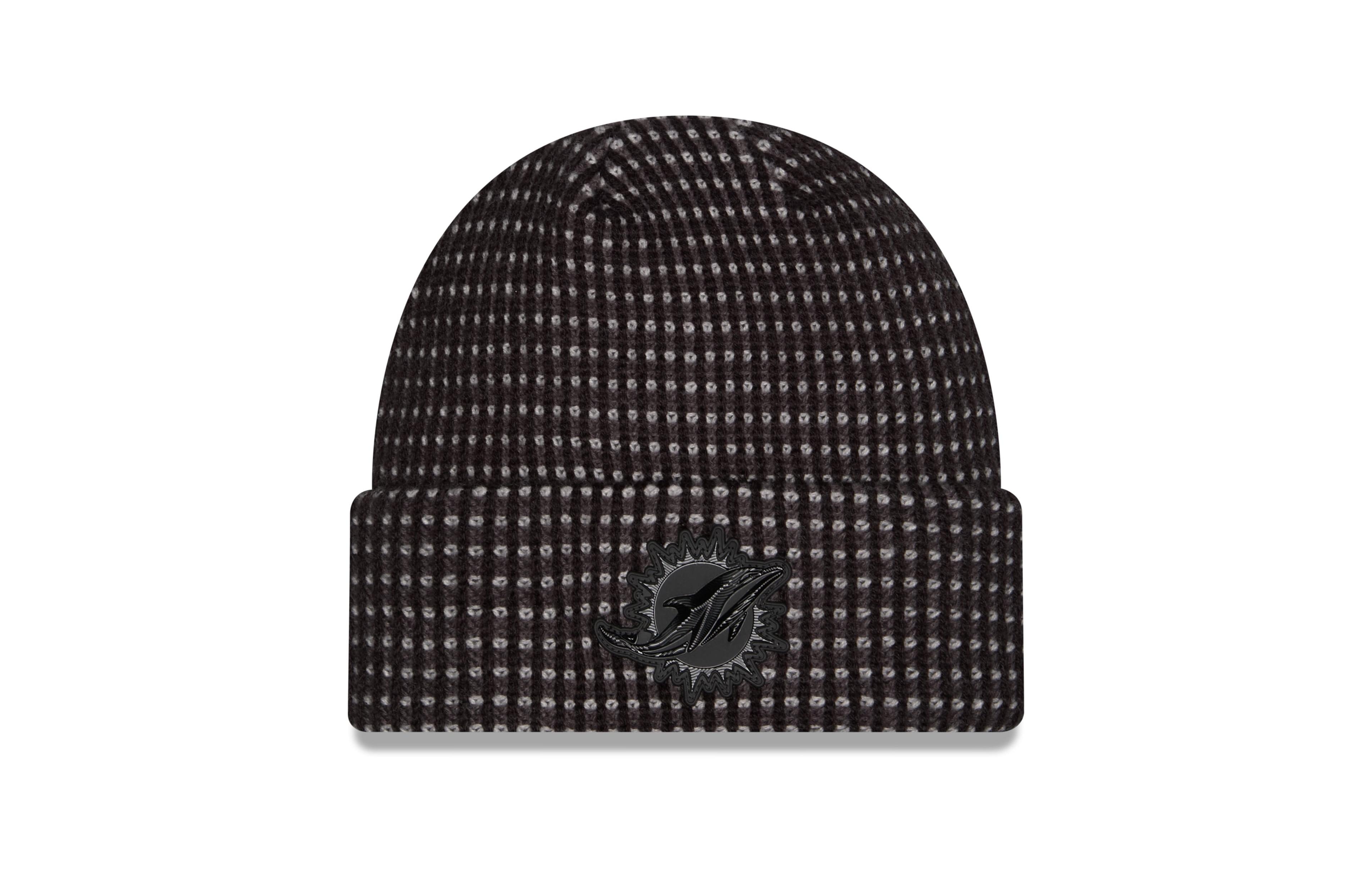 New Era Men's Black Miami Dolphins 2026 Sideline Cold Weather Cuffed Knit Hat