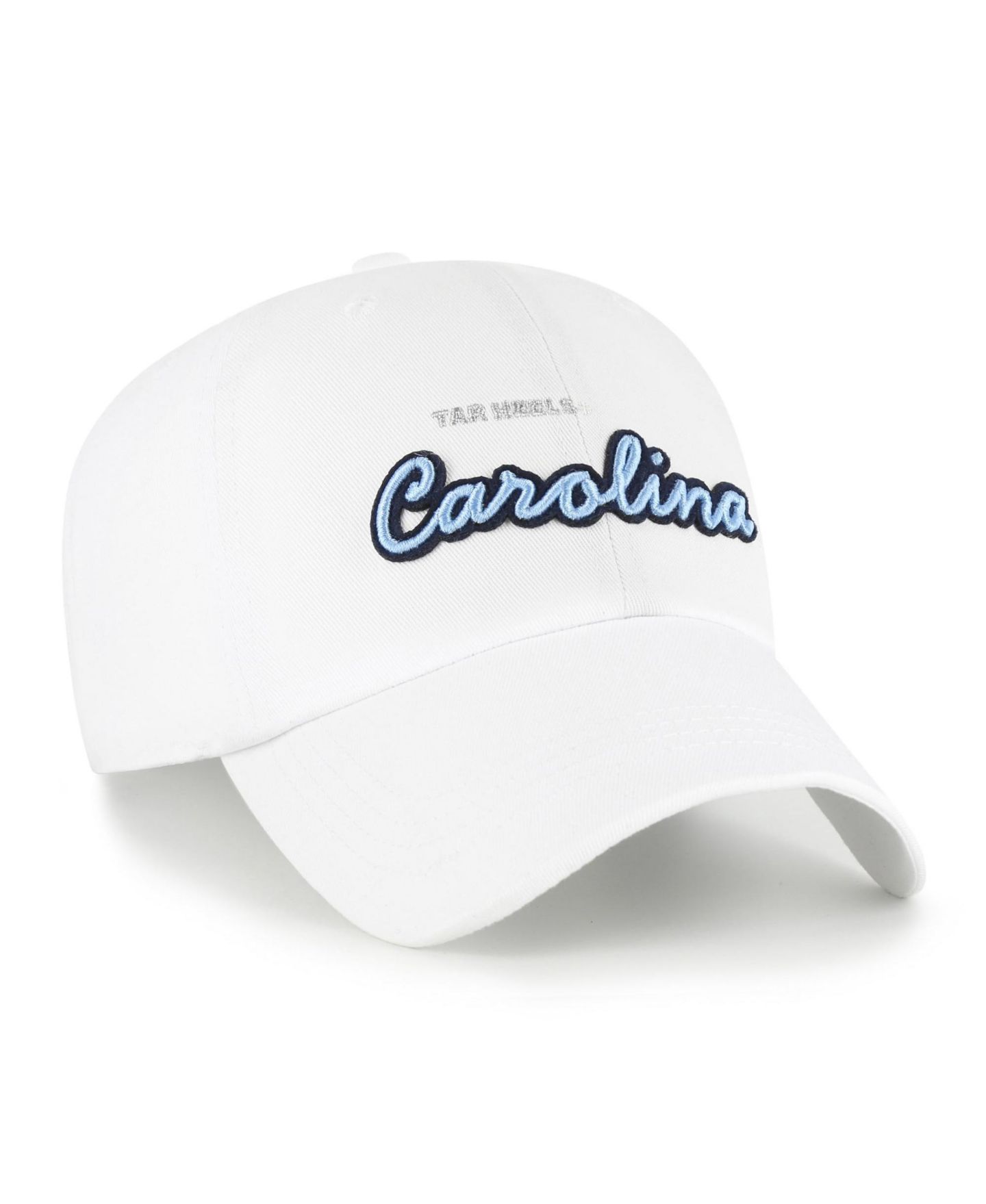 Женские головные уборы '47 Brand White North Carolina Tar Heels Trendy Script Clean Up Adjustable Hat — фото 2
