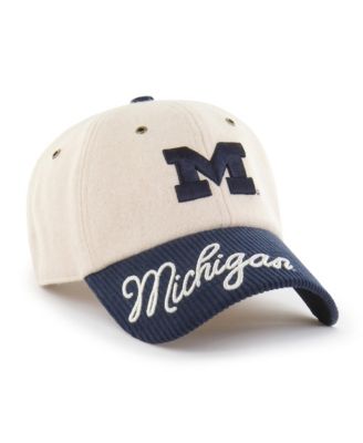 Women's Cream/Navy Michigan Wolverines Rope Script Clean Up Adjustable Hat