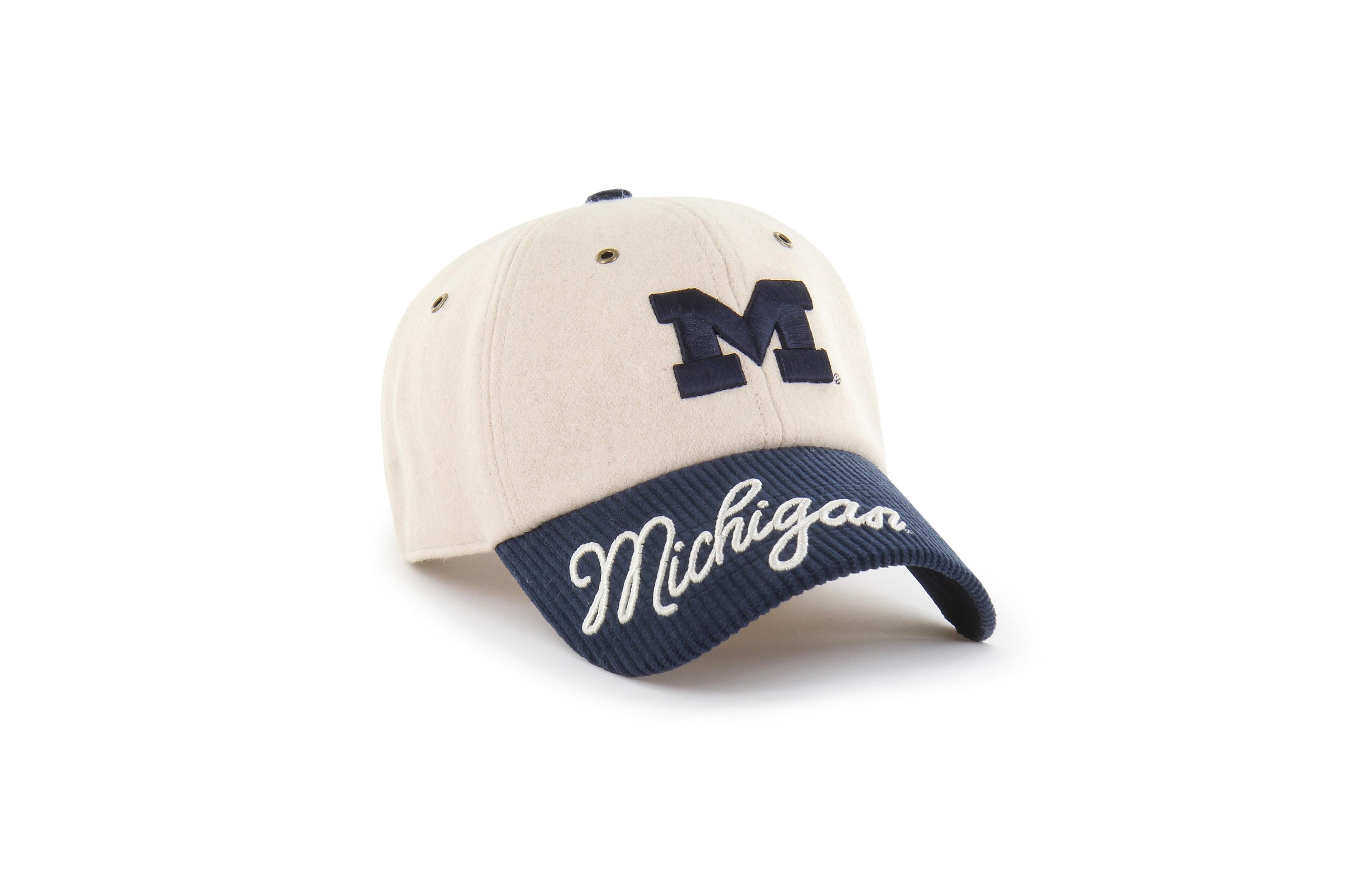 '47 Brand Women's Cream/Navy Michigan Wolverines Rope Script Clean Up Adjustable Hat