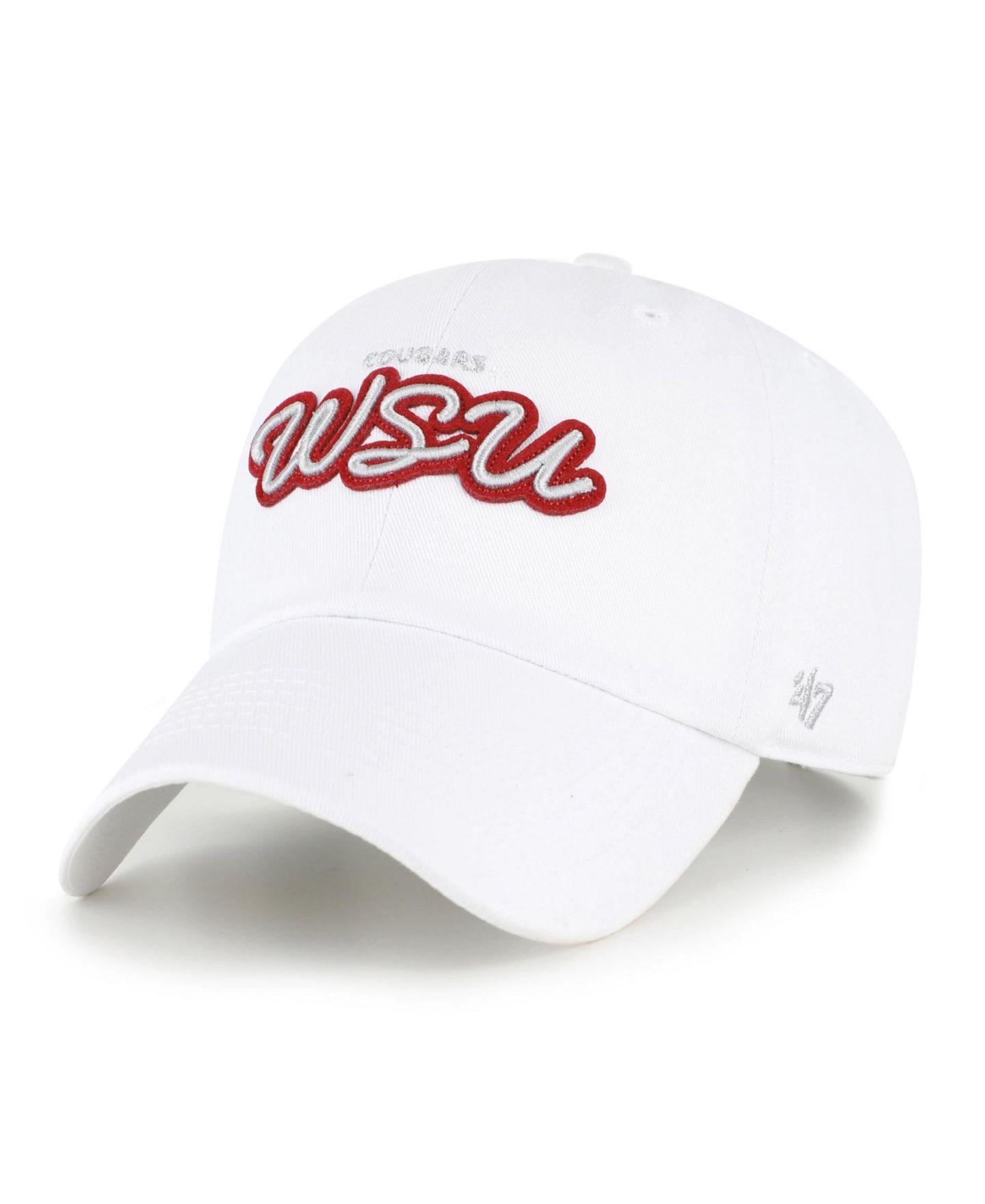 Женская кепка '47 Brand White Washington State Cougars Trendy Script Clean Up Adjustable Hat — фото 1