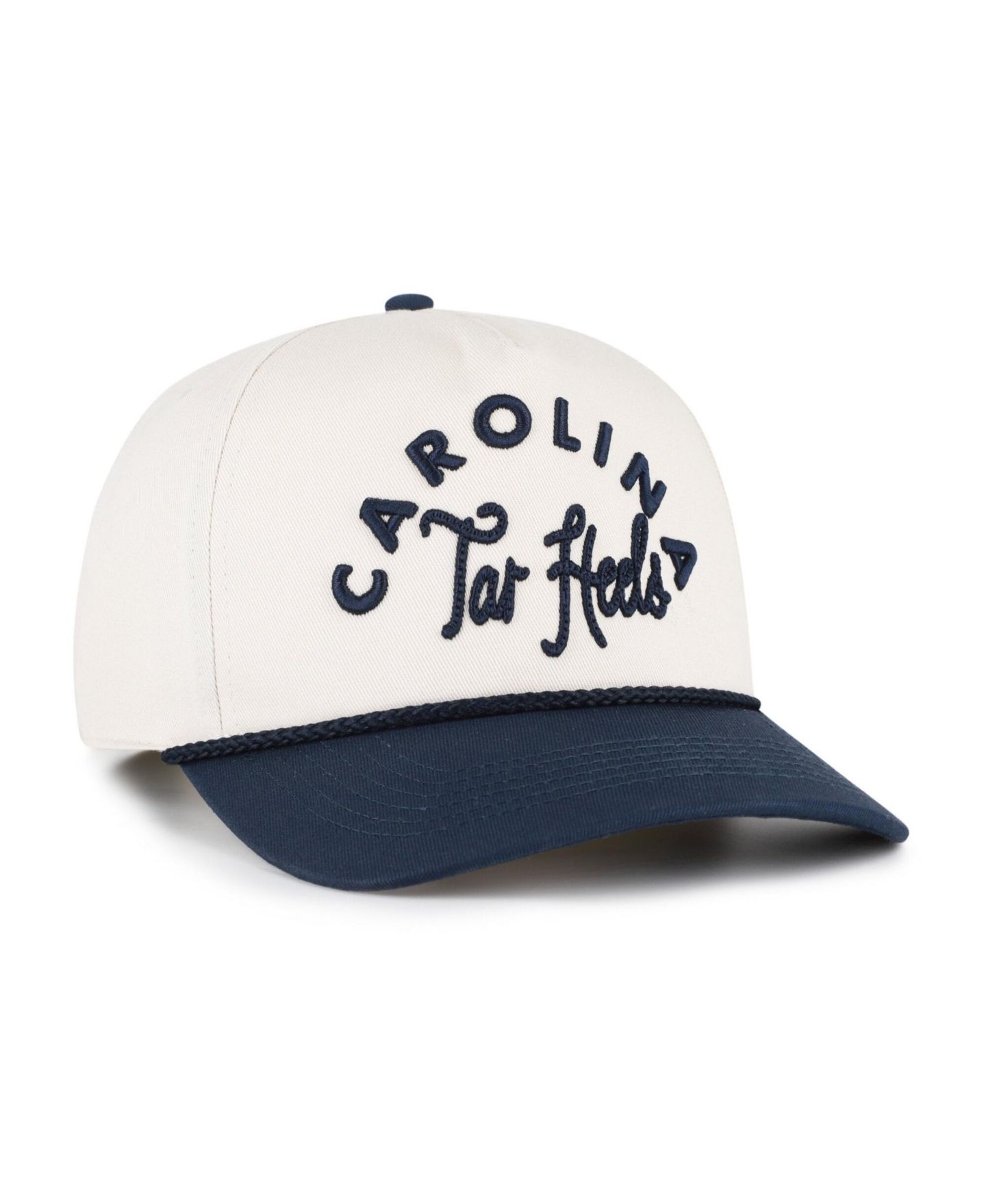 Женские головные уборы '47 Brand Cream/Navy North Carolina Tar Heels Rope Script Hitch Adjustable Hat — фото 2