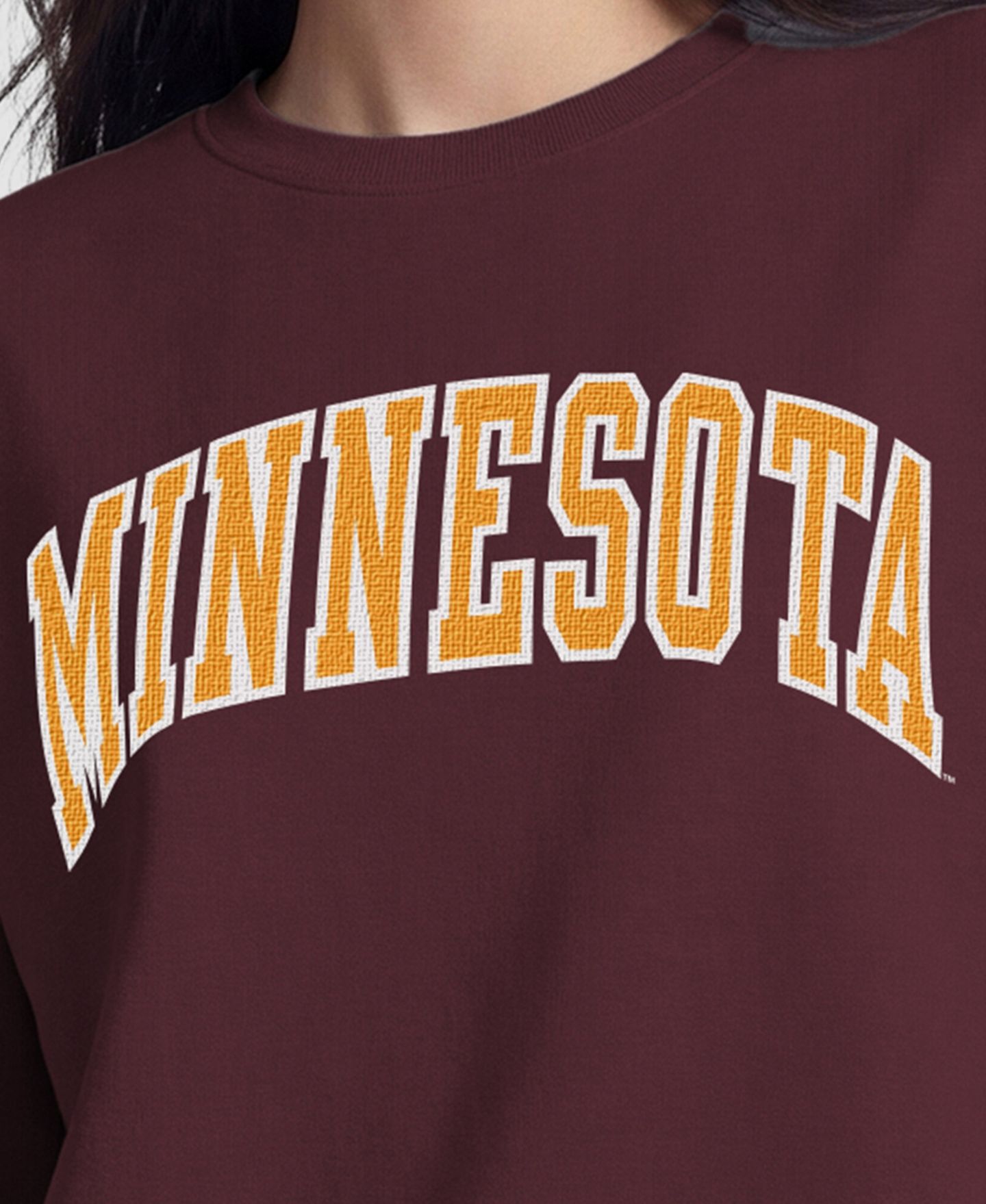 Женская толстовка Champion Maroon Minnesota Golden Gophers Fleece Crew — фото 5