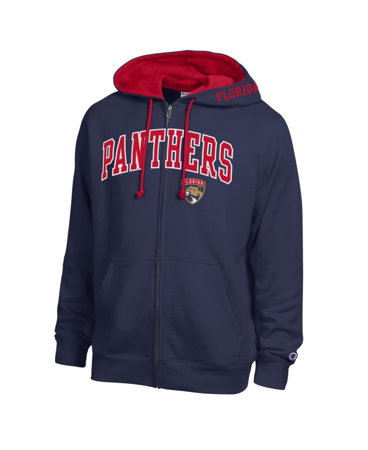 Champion Men's Navy Florida Panthers Full-Zip Hoodie - Navy, Scarlet