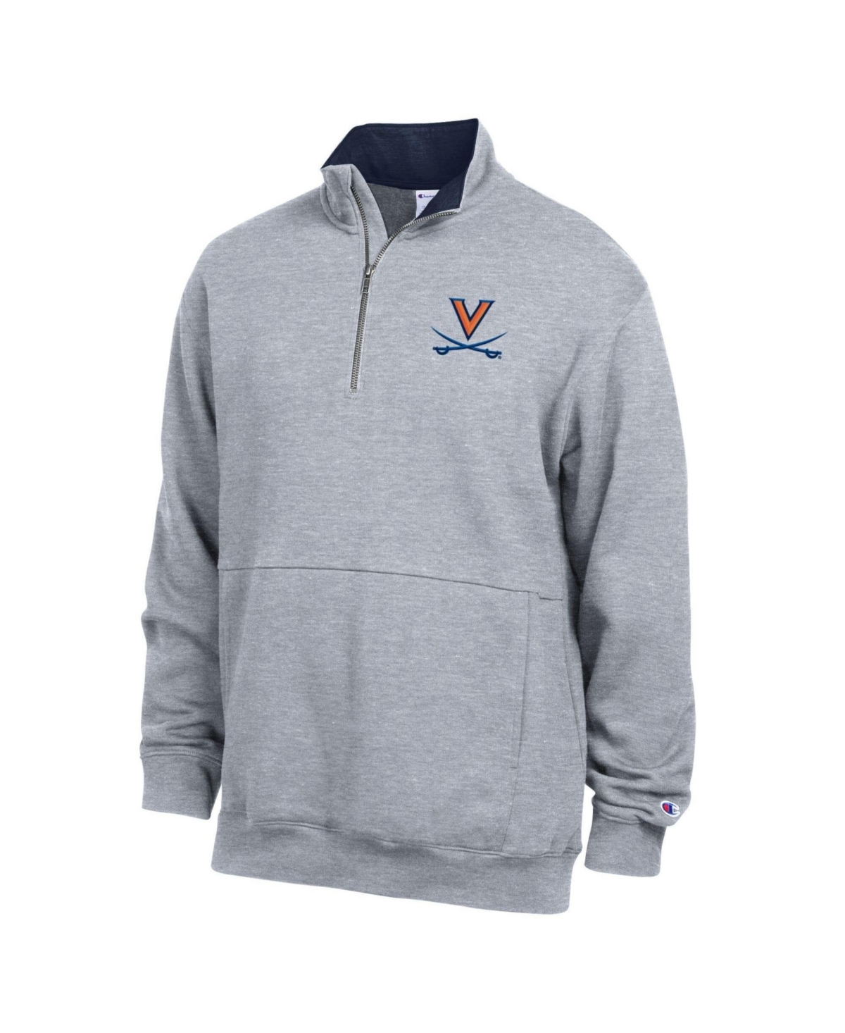 Champion Men's Heather Gray Virginia Cavaliers Fleece Quarter-Zip Pullover - Heather Gray