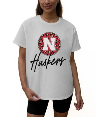 Women's White Nebraska Huskers Wild Expectations Tri-Blend Flowy T-Shirt