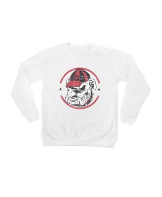 Big Boys' and Girls' White Georgia Bulldogs End Zone Pullover Sweatshirt