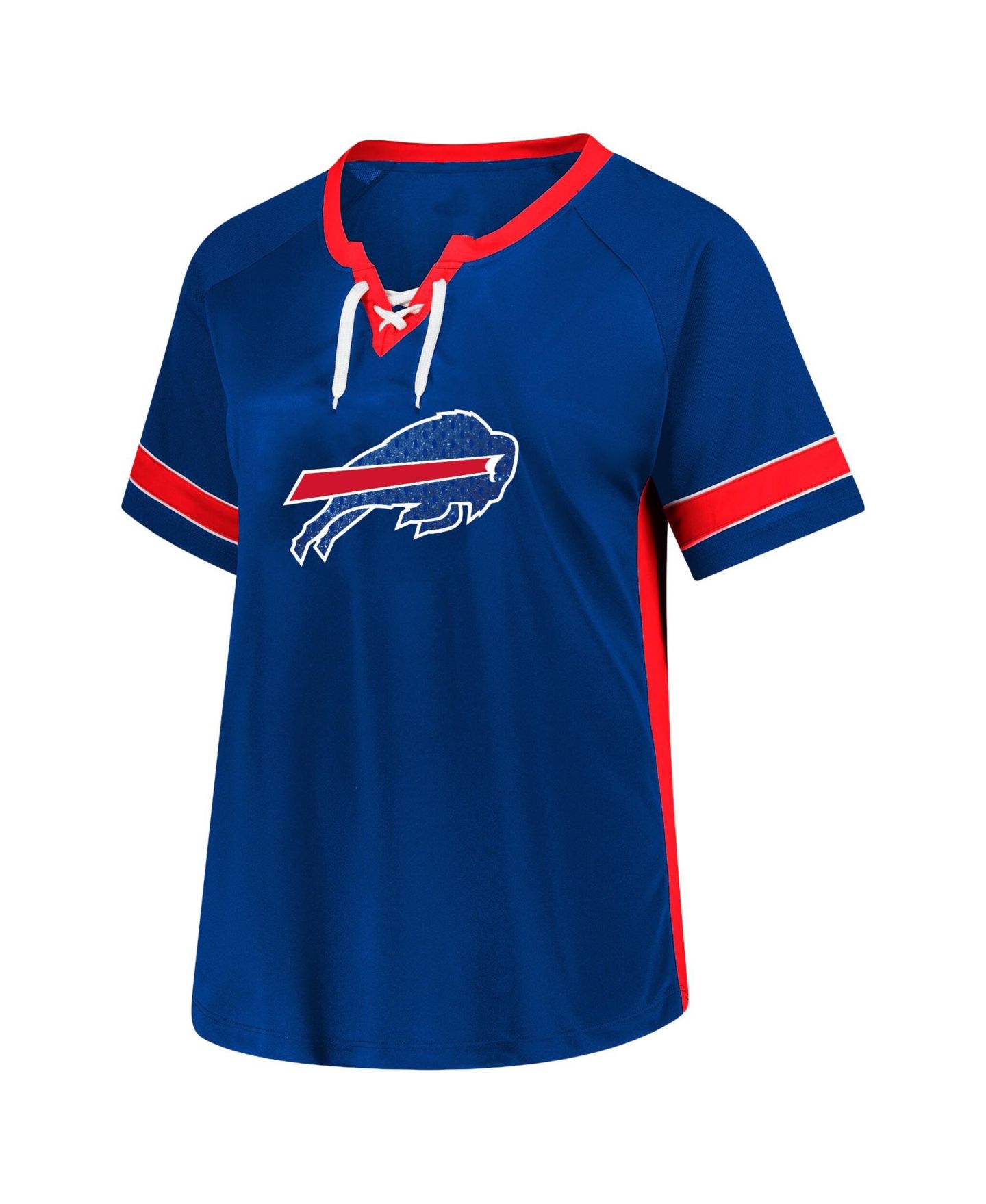 Женская футболка Fanatics Josh Allen Royal Buffalo Bills Plus Size Lace Bling Name & Number — фото 2