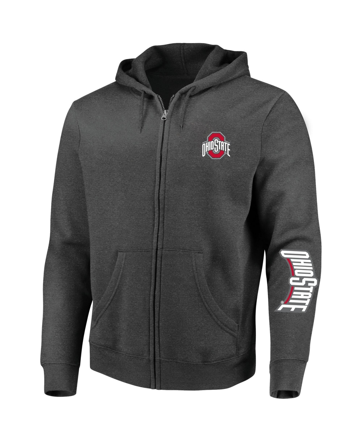 Profile Men's Heather Charcoal Ohio State Buckeyes Big & Tall Full-Zip Hoodie - Heather Charcoal