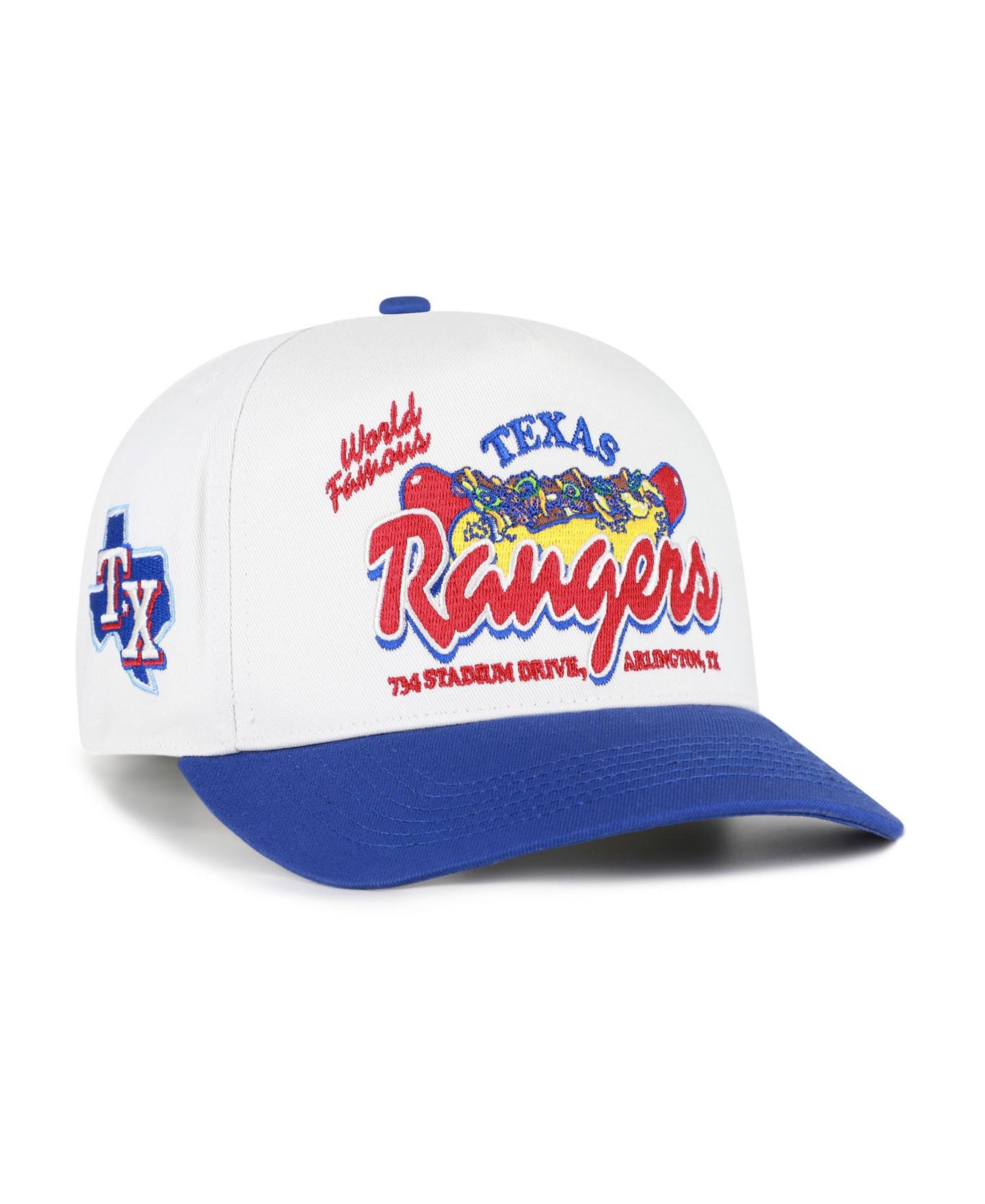 Мужская кепка '47 Brand White/Royal Texas Rangers Glizzy Collection Hitch Adjustable Hat — фото 1