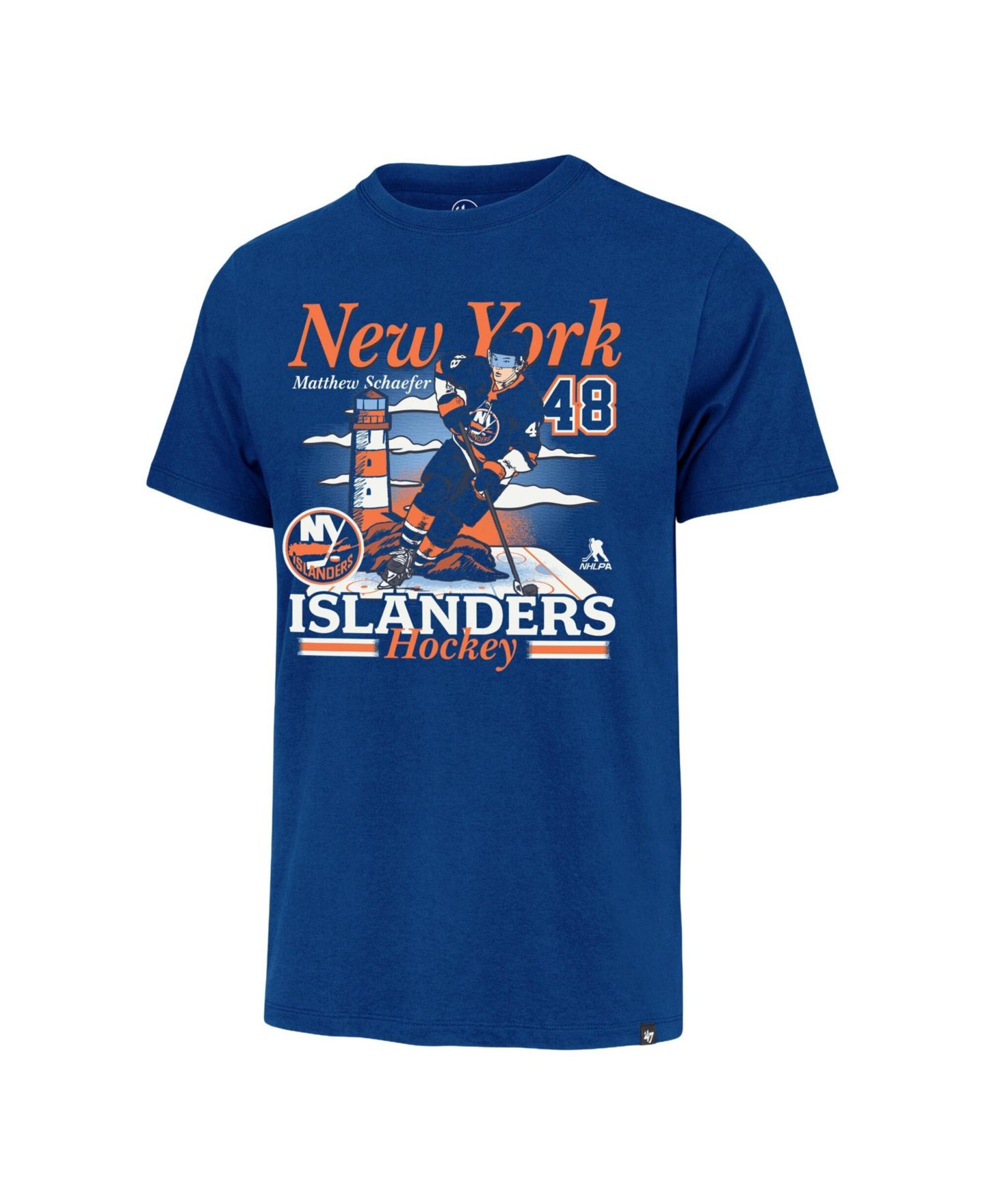 Мужская футболка '47 Brand Matthew Schaefer Royal New York Islanders City Name & Number — фото 2