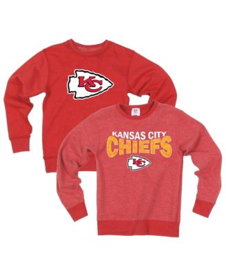 Big Boys' and Girls' Red Kansas City Chiefs Reversible Fleece Sweatshirt