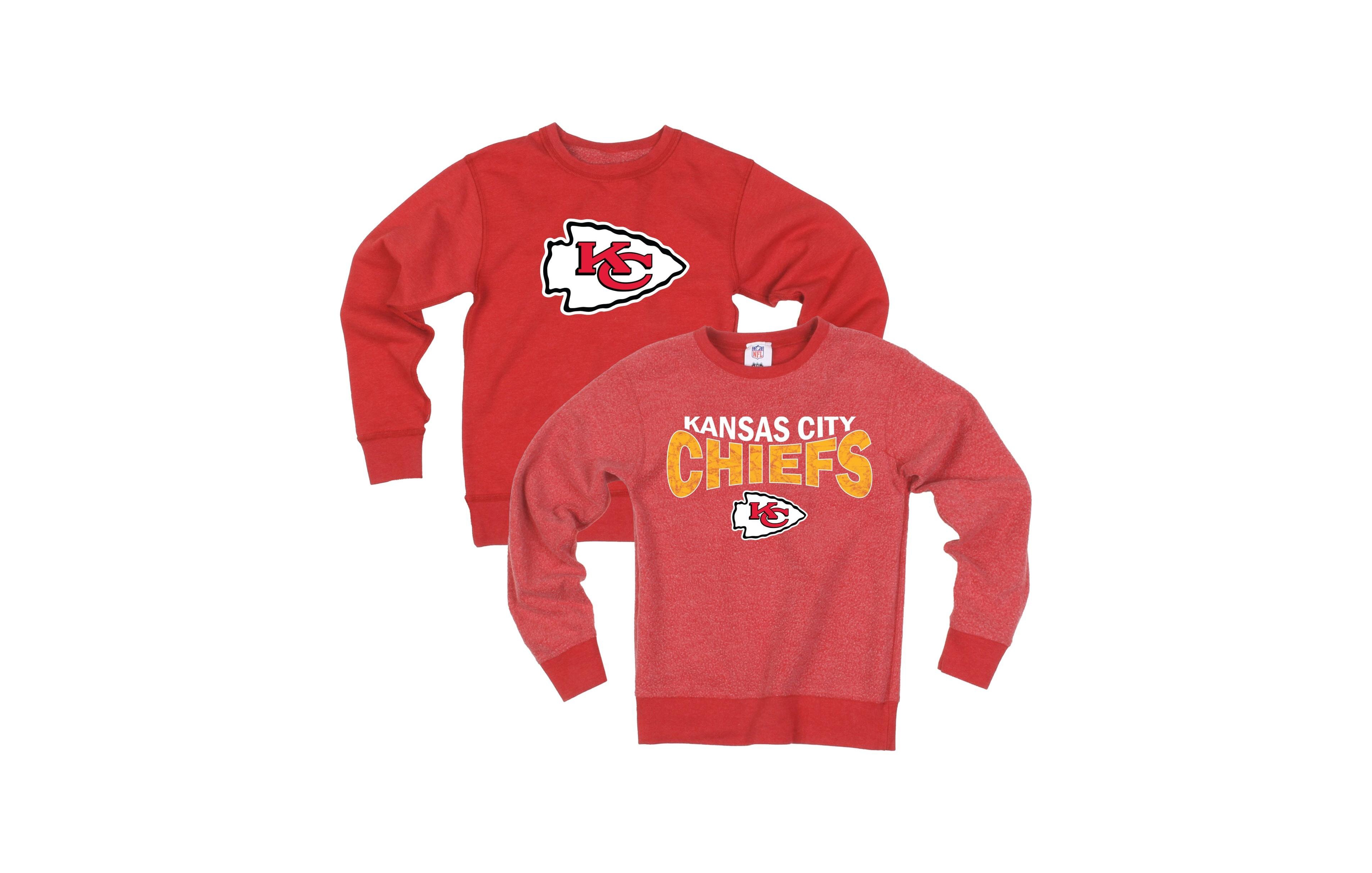 Wes & Willy Big Boys' and Girls' Red Kansas City Chiefs Reversible Fleece Sweatshirt