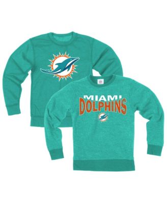 Big Boys' and Girls' Aqua Miami Dolphins Reversible Fleece Sweatshirt