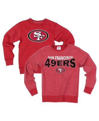 Big Boys' and Girls' Scarlet San Francisco 49ers Reversible Fleece Sweatshirt
