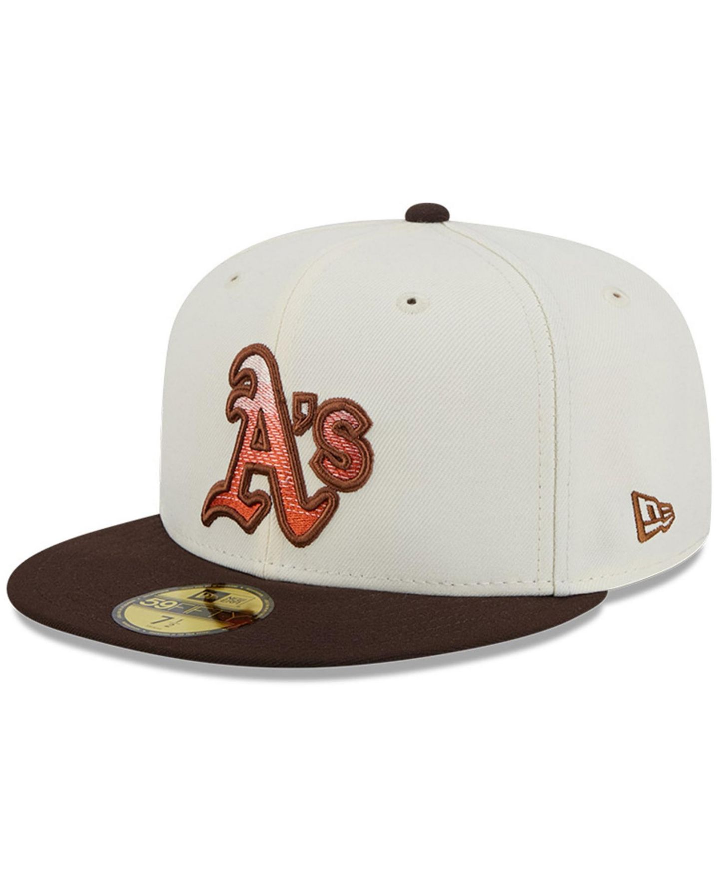 Мужская кепка New Era Natural/Brown Athletics Pumpkin Spice 59FIFTY Fitted Hat — фото 3
