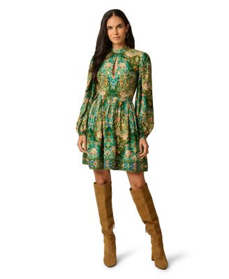 Women's Puff-Sleeve Floral Mini Dress