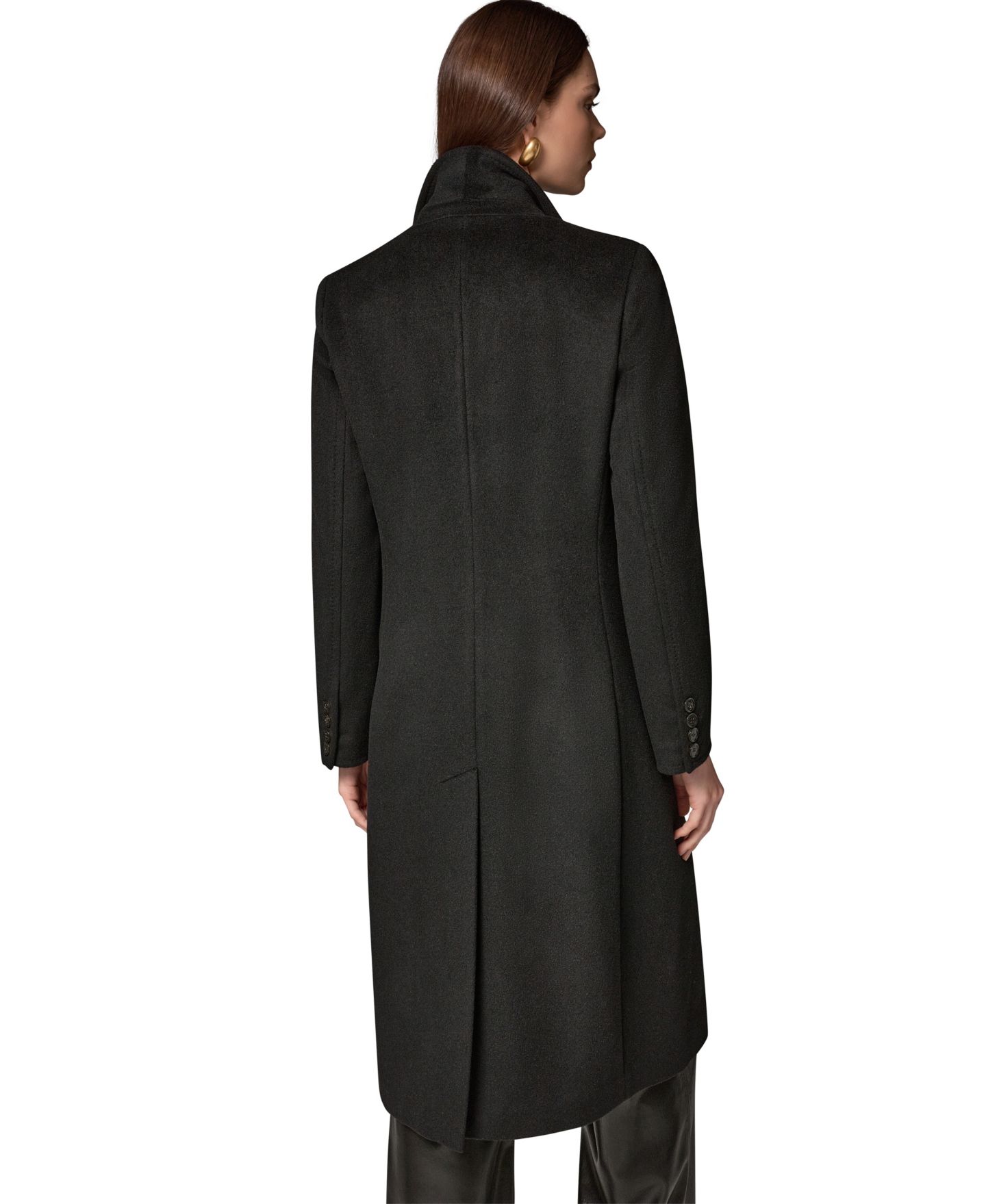 Женское пальто Donna Karan New York Double-Breasted Long Wool-Cashmere Blend, цвет: Вишнёвый — фото 10