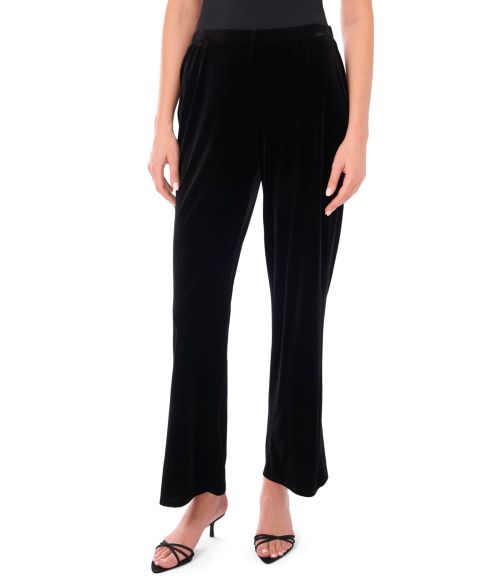 Женские брюки MSK Petite Velvet Pull-On Straight, цвет: Насыщенный чёрный