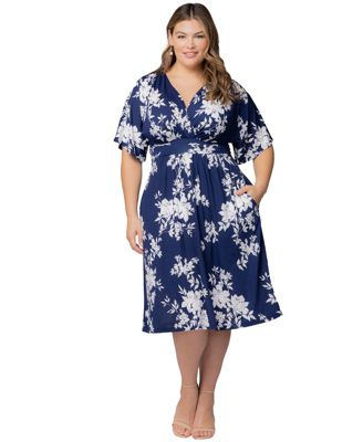 Women's Plus Size Gia A-Line Midi Dress with Pockets