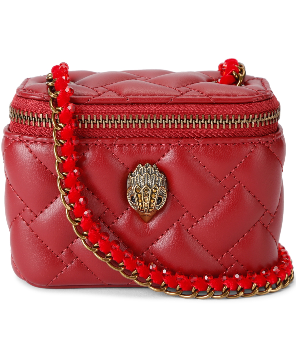 Kurt Geiger London Micro Kensington Quilted Vanity Mini Crossbody Handbag - Red
